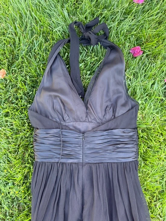 Maggy London Silk Black Halter Neck Midi Dress - Picture 7 of 11